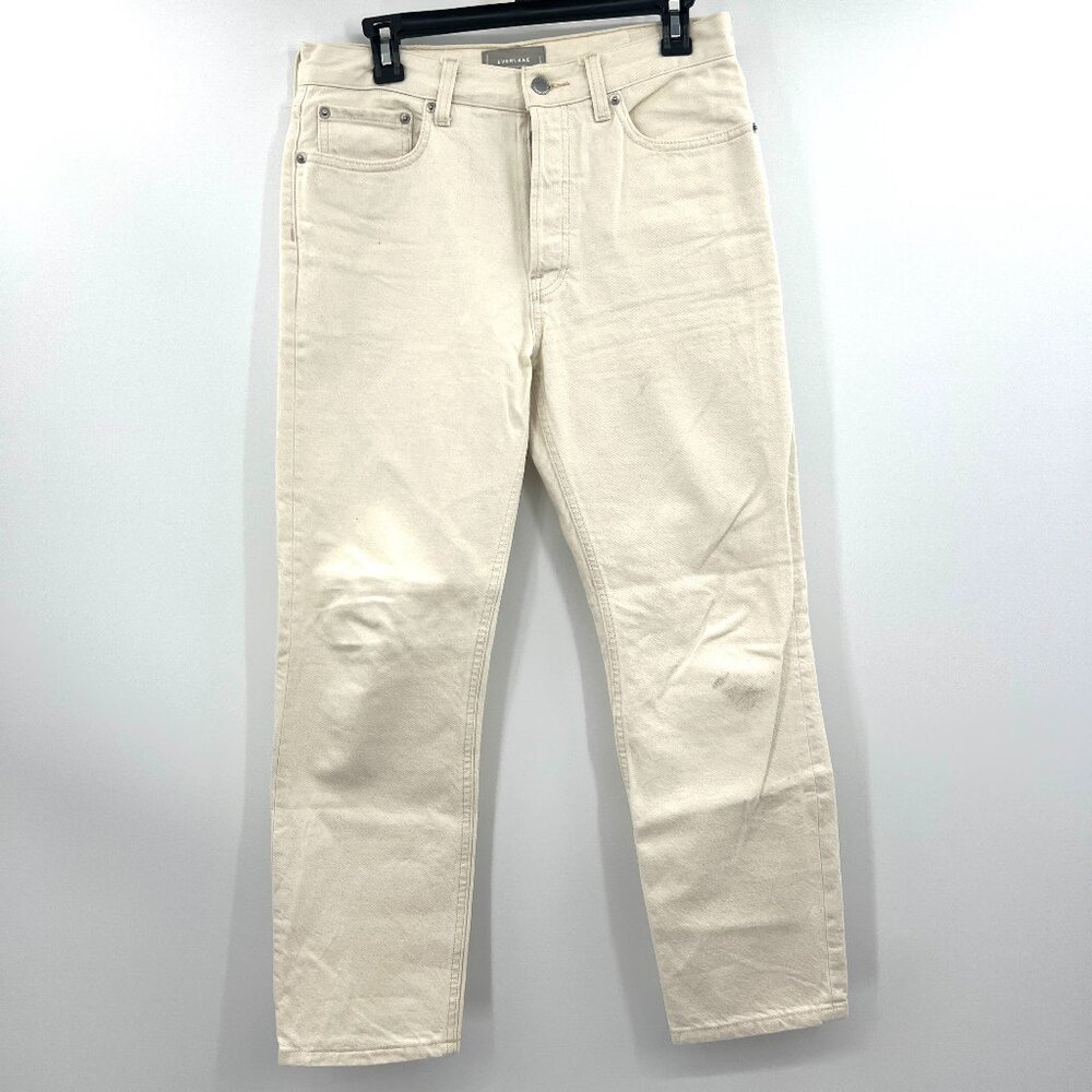 Everlane Cream Denim Straight Leg Jeans Women's 26 Regular